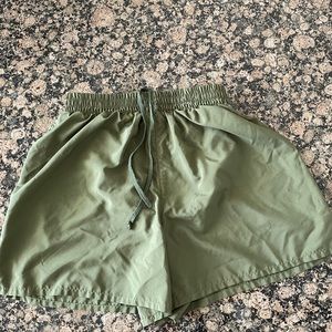 Men’s Soffee green running shorts